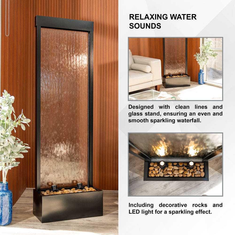 Clear Horizon — 68" Aluminum Glass Fountain