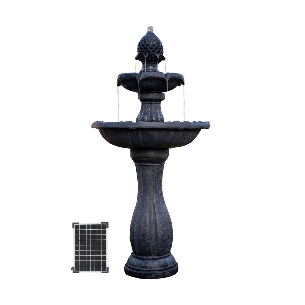 Cascade Duo — 44" White Solar Water Fountain