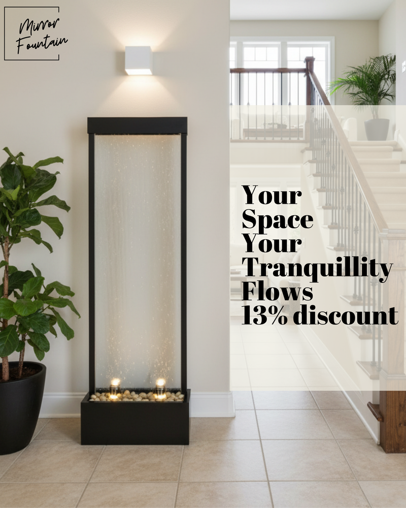 Clear Horizon — 68" Aluminum Glass Fountain