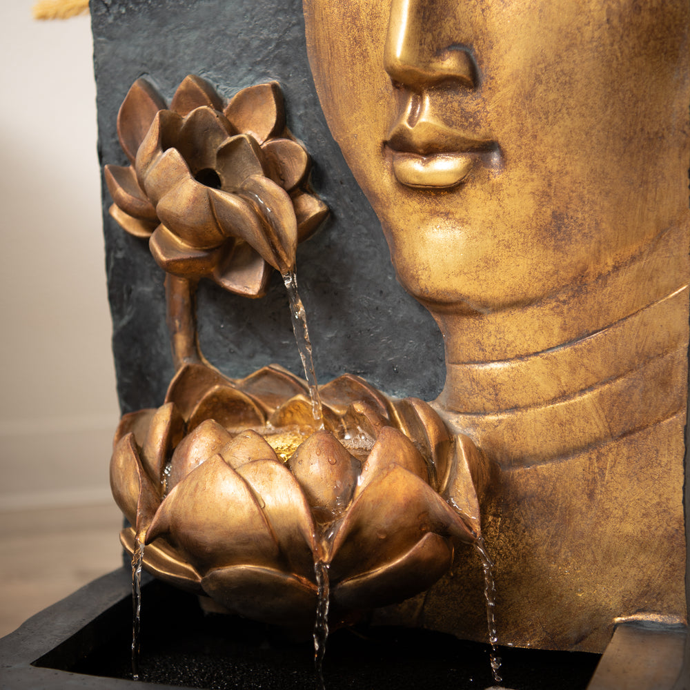 Serenity Face — 30" Zen Buddha LED Water Fountain