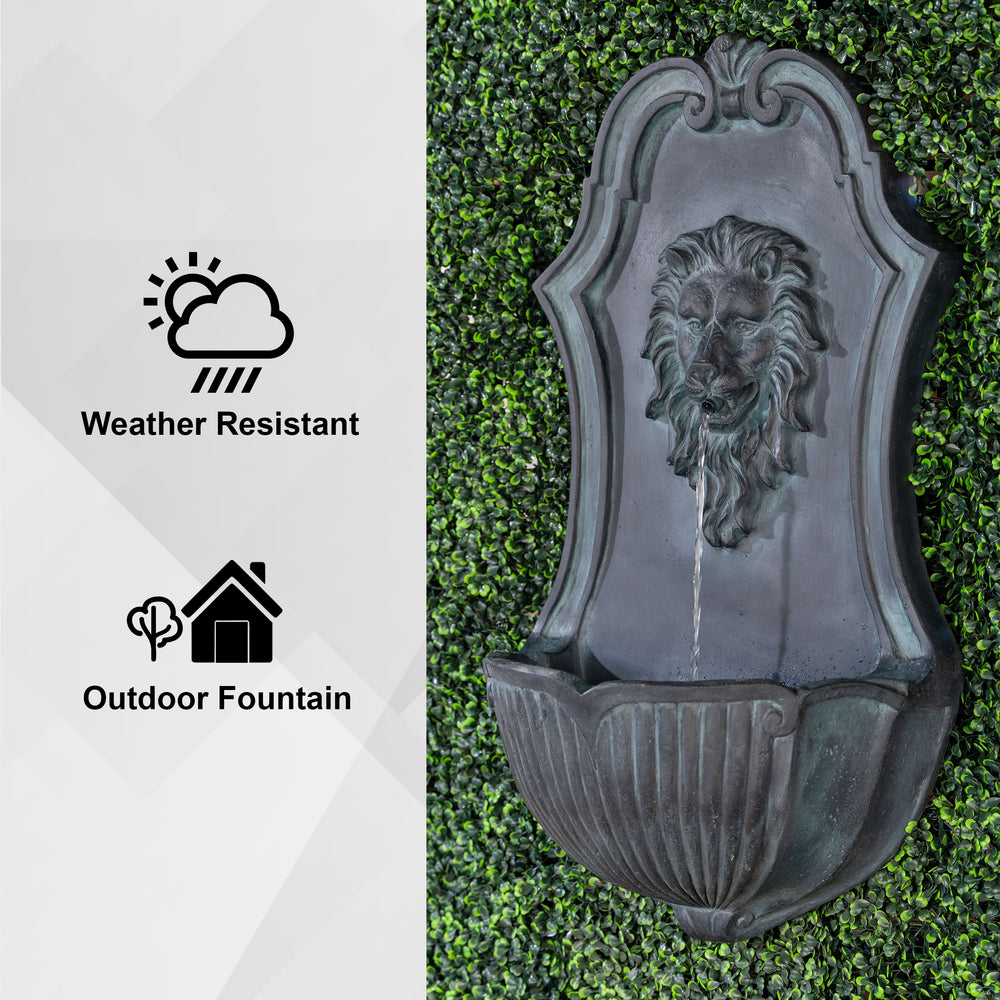 Leo's Watch — 30" Solar Lion Head Wall Fountain