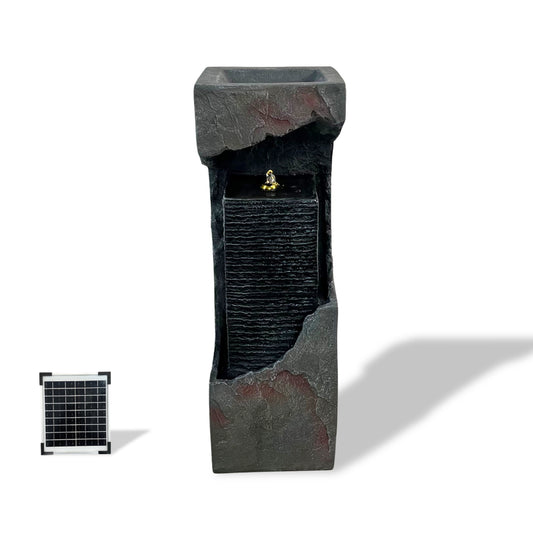 Modern Outdoor Fountains and Waterfalls with Lights Flooring Standing for Garden, Patio, Deck, Backyard, Porch and Home Art Decor