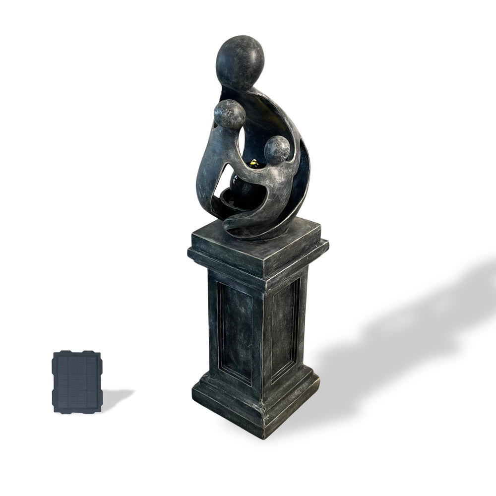 Sculpted Grace — 42.9" Resin Pedestal LED Fountain — product photo, overhead view