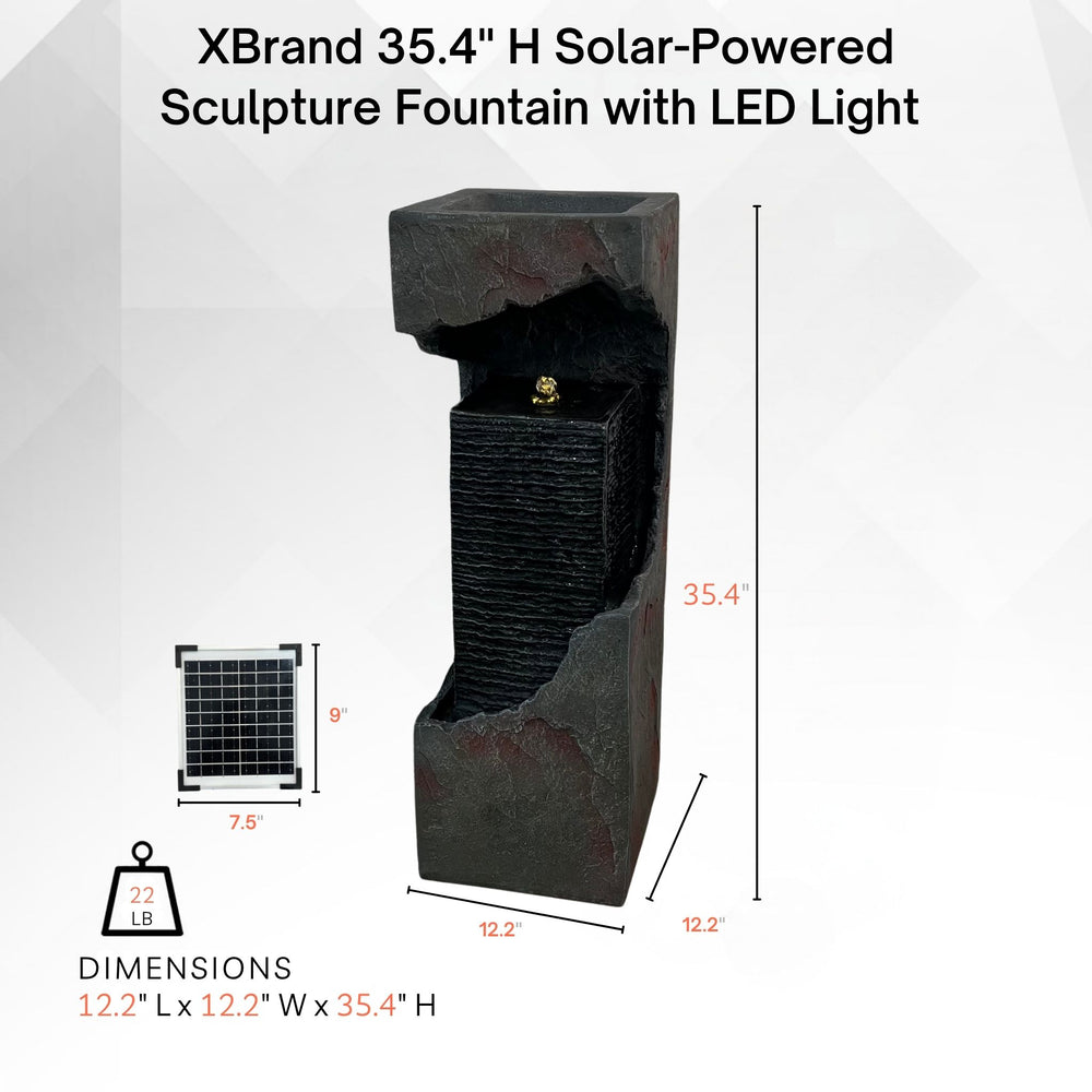 Quiet Column — 35.4" Resin Solar Fountain
