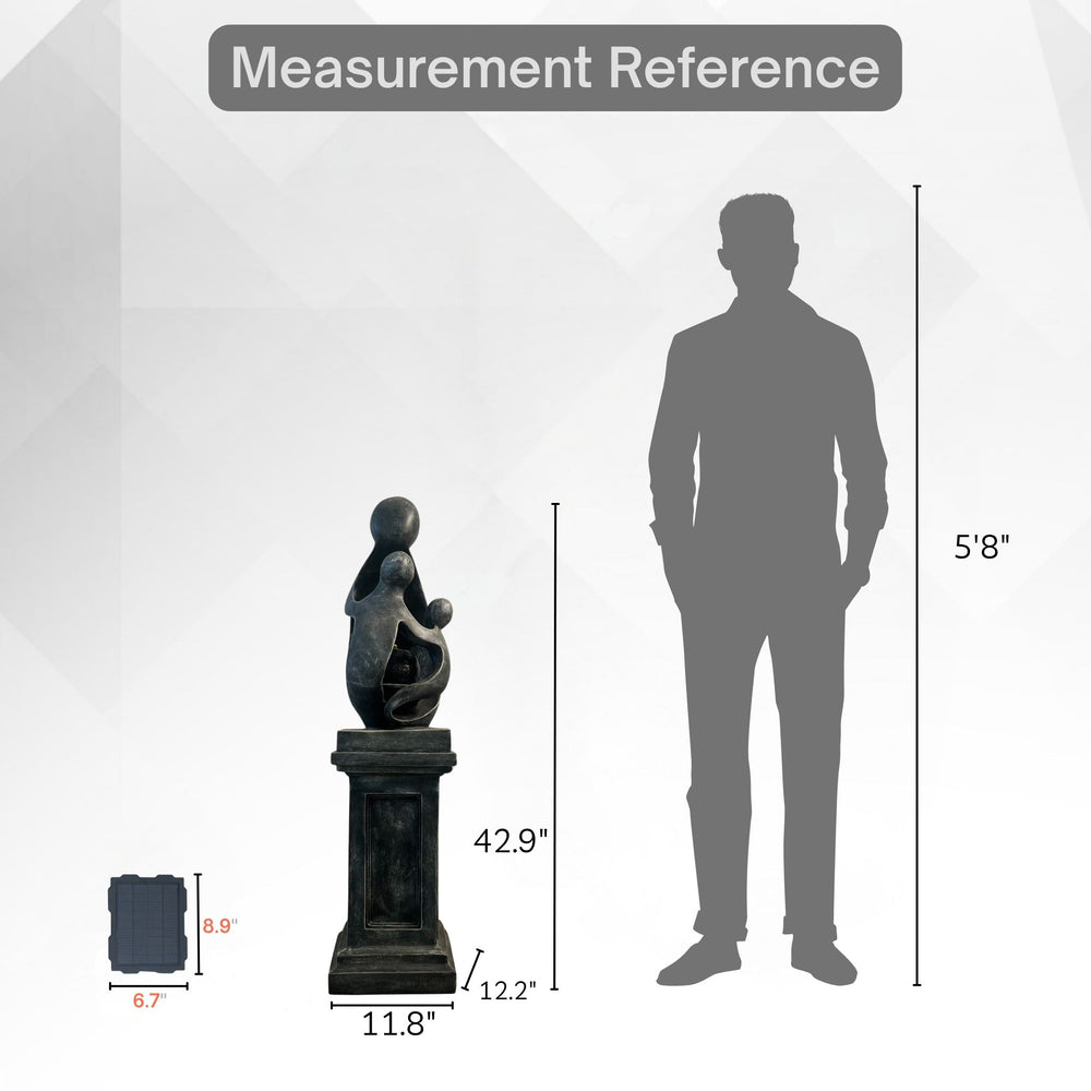 Sculpted Grace — 42.9" Resin Pedestal LED Fountain — product photo, in-box packaging view