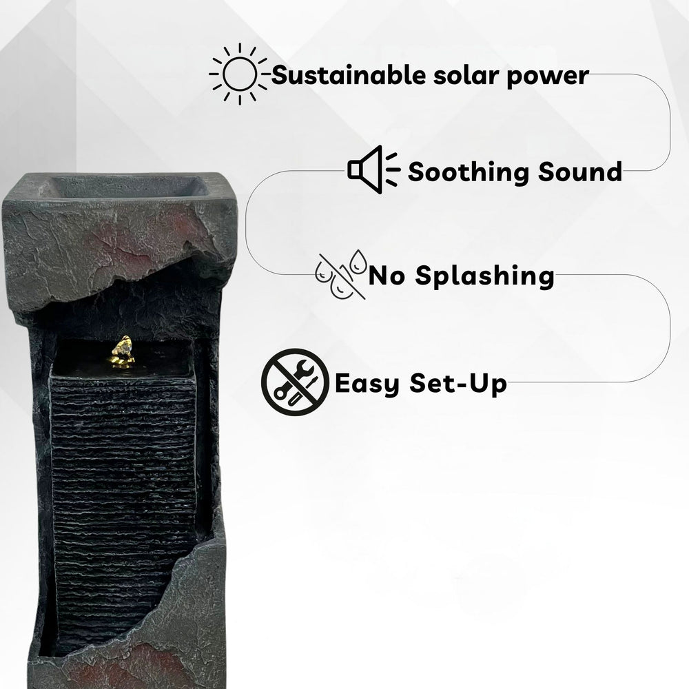 Quiet Column — 35.4" Resin Solar Fountain