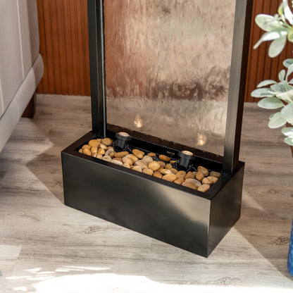 68" Aluminum Steel Clear Glass Fountain