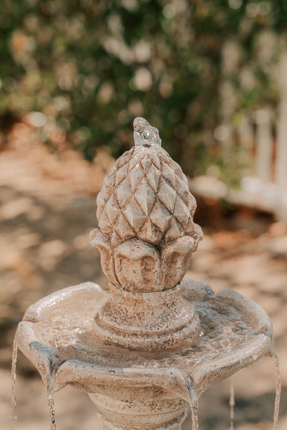 51" Tall Fountain 3-Tier Freestanding Waterfall w/Pump & Pineapple Top