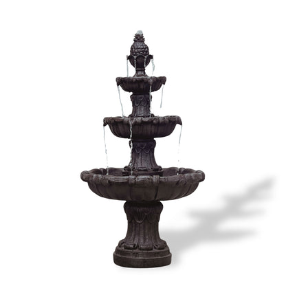 58.3" Leaf Water Fountain, 3-Tier, Outdoor, Resin, Pump