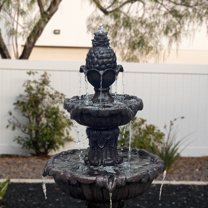 58.3" Leaf Water Fountain, 3-Tier, Outdoor, Resin, Pump