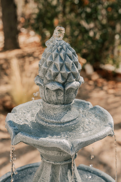 51" Tall Fountain 3-Tier Freestanding Waterfall w/Pump & Pineapple Top