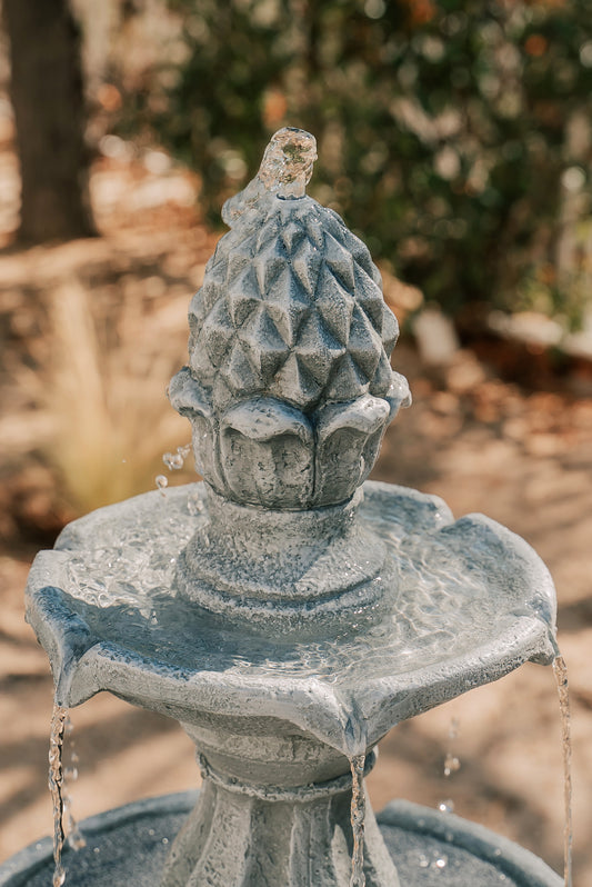 51" Tall Fountain 3-Tier Freestanding Waterfall w/Pump & Pineapple Top