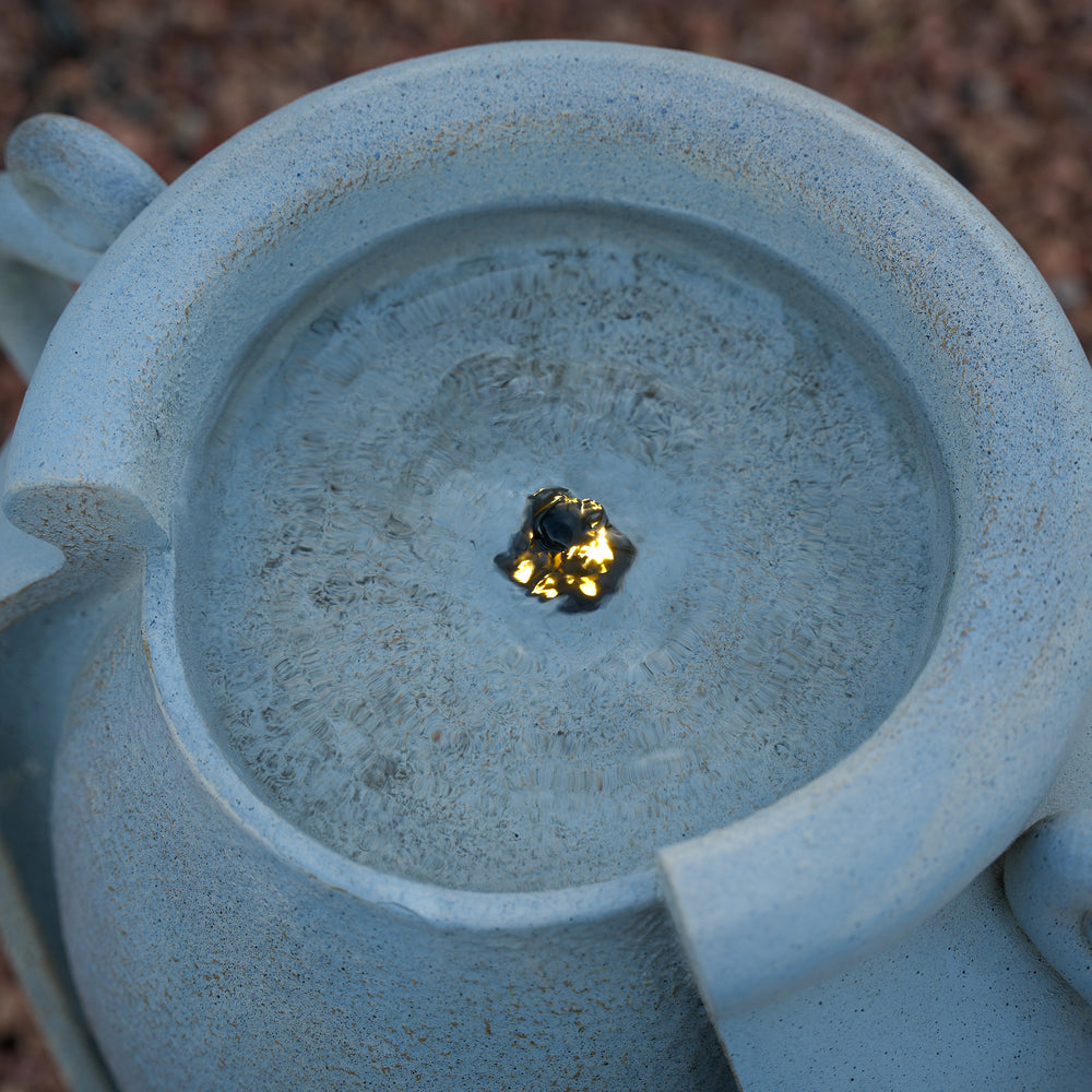 Amphora Reverie — 34" Solar Pot Fountain, Gray