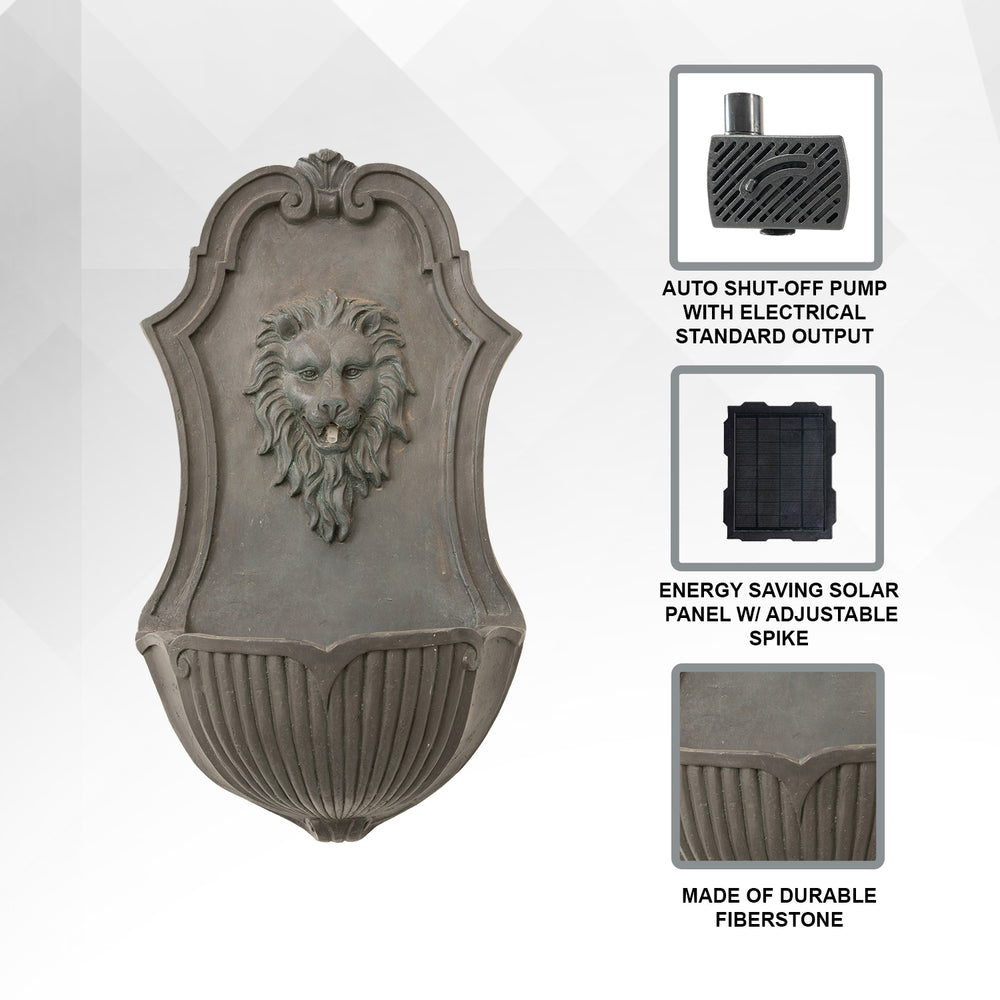 Leo's Watch — 30" Solar Lion Head Wall Fountain