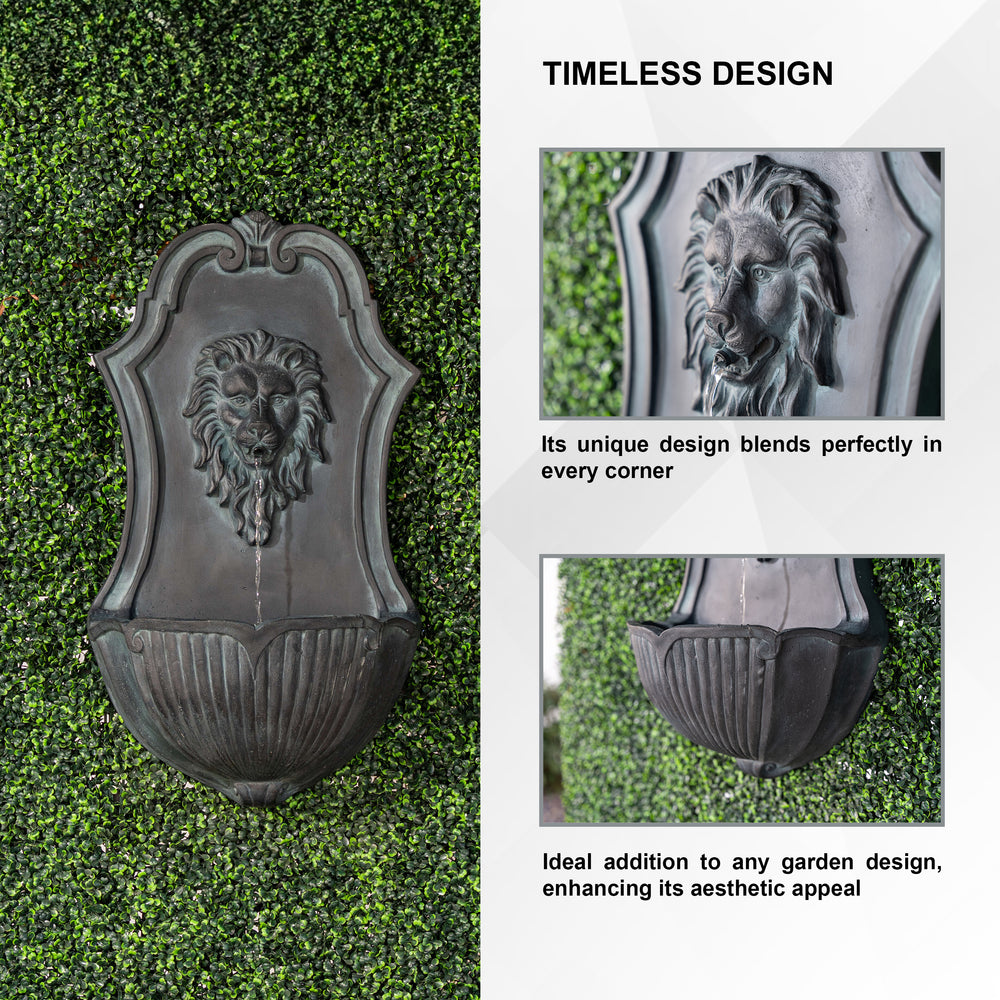 Leo's Watch — 30" Solar Lion Head Wall Fountain