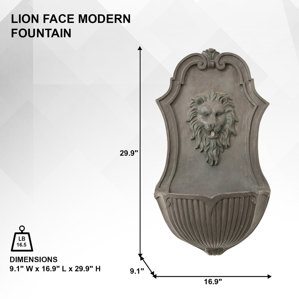 Leo's Watch — 30" Solar Lion Head Wall Fountain