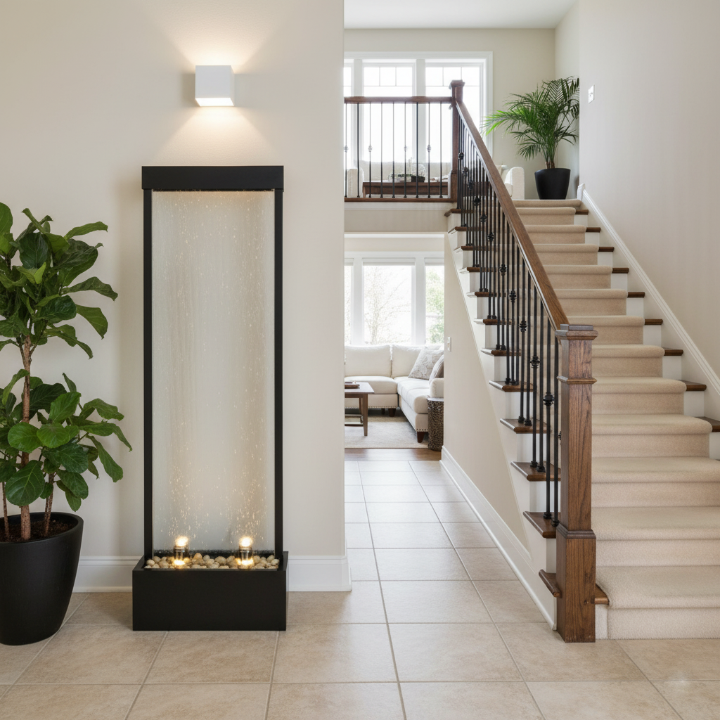 68" Aluminum Steel Clear Glass Fountain