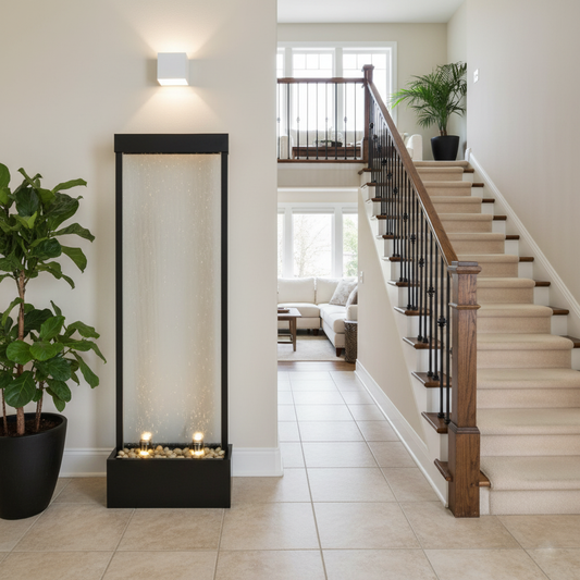 68" Aluminum Steel Clear Glass Fountain