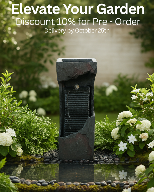 Modern Outdoor Fountains and Waterfalls with Lights Flooring Standing for Garden, Patio, Deck, Backyard, Porch and Home Art Decor
