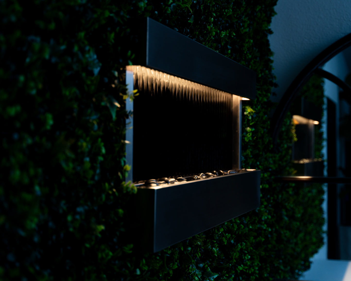 47" Indoor Wall-Mounted Mirror Waterfall Fountain