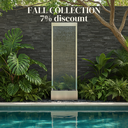 72" Steel Clear Glass Fountain