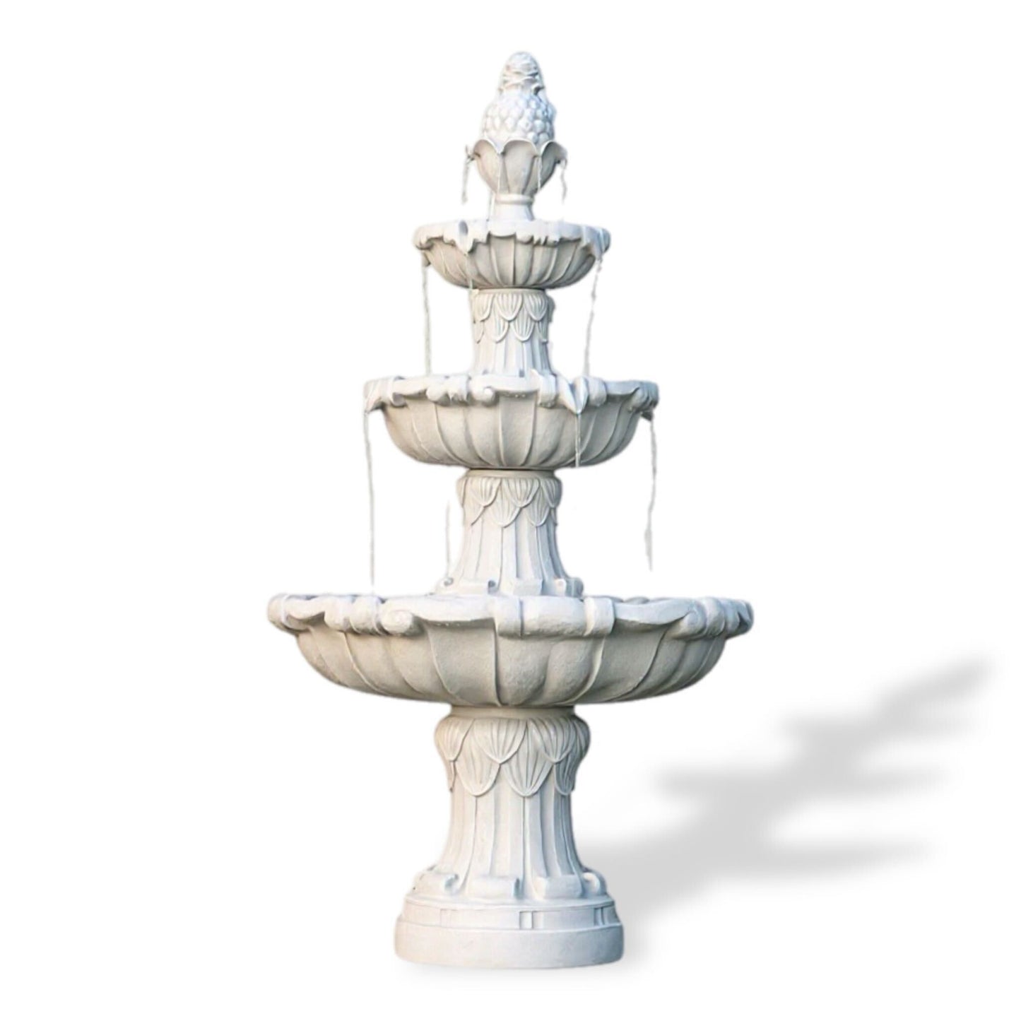 58.3" Leaf Water Fountain, 3-Tier, Outdoor, Resin, Pump