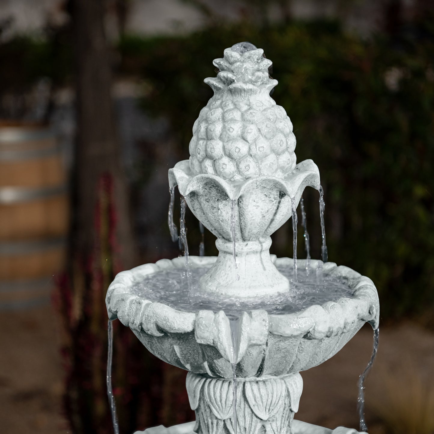 58.3" Leaf Water Fountain, 3-Tier, Outdoor, Resin, Pump
